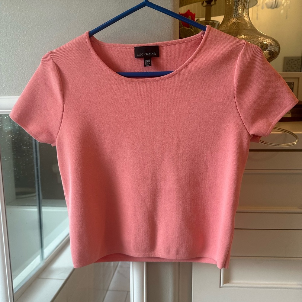 Lucy Paris Coral Pink Crop Top